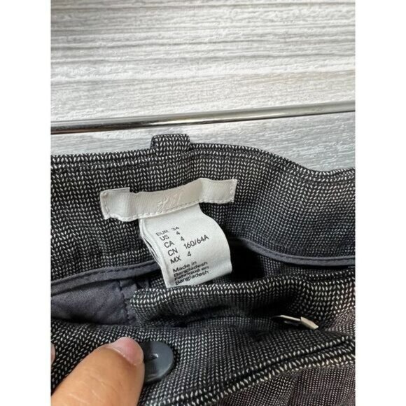 Women Black &‎ White Checked Cigarette Trousers Size 4 - Picture 4 of 5